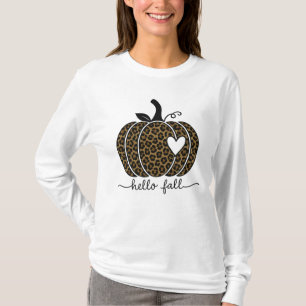 Hello Fall Autumn Leaves Cosy Seasonal Fall T-Shirt