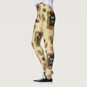 Hello Fall – Autumn Leaves Pattern for Cosy Season Leggings