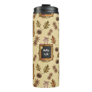 Hello Fall – Autumn Leaves Pattern for Cosy Season Thermal Tumbler