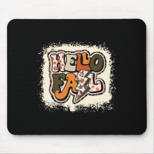 Hello Fall Autumn Vibes Retro Groovy Mouse Pad