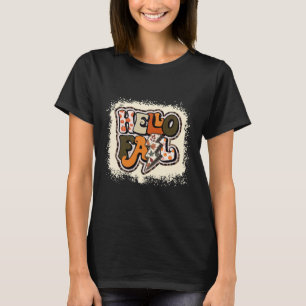 Hello Fall Autumn Vibes Retro Groovy T-Shirt