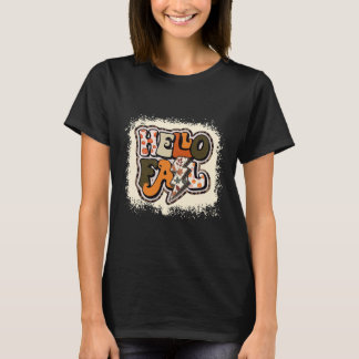 Hello Fall Autumn Vibes Retro Groovy  T-Shirt
