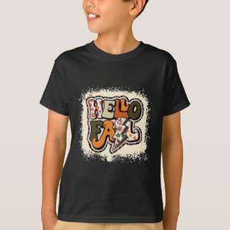 Hello Fall Autumn Vibes Retro Groovy  T-Shirt