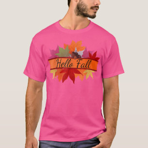 HELLO FALL, AUTUMNAL LEAVES AND ACORNS, THANKSGIVI T-Shirt