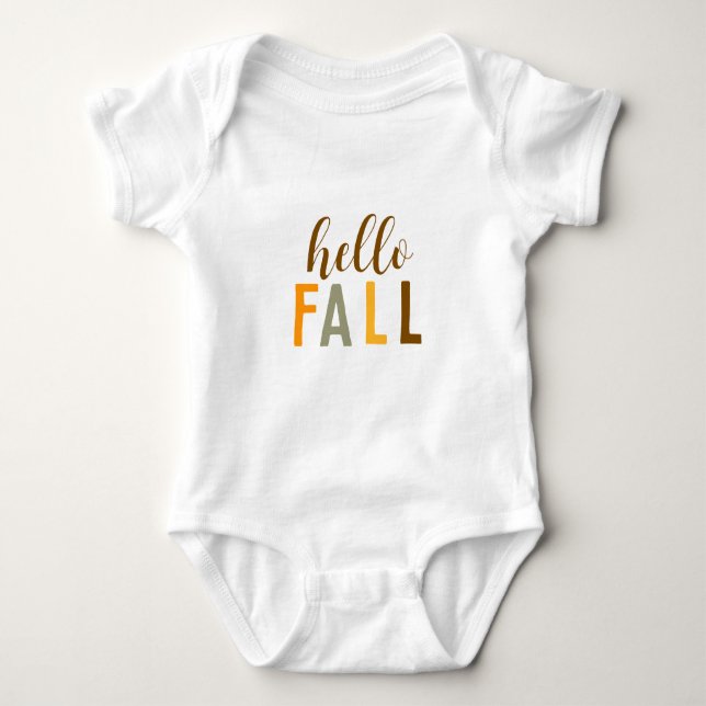 Hello Fall  Baby Bodysuit (Front)