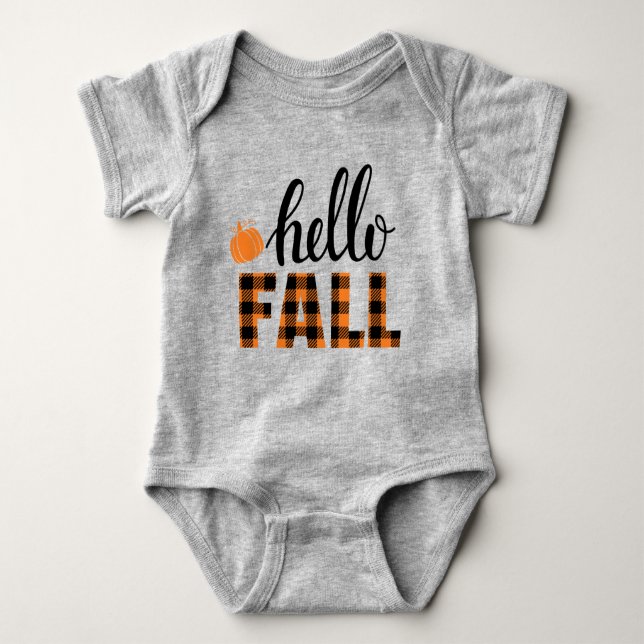 Hello Fall Baby Bodysuit (Front)