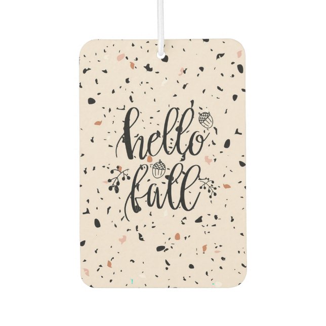 "Hello Fall" Car Air Freshener (Front)