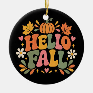 Hello Fall Ceramic Tree Decoration