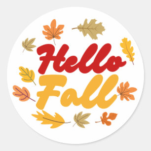 Hello Fall Classic Round Sticker