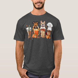Hello Fall Coffee Dog Pumpkin SeasonHello Autumn  T-Shirt