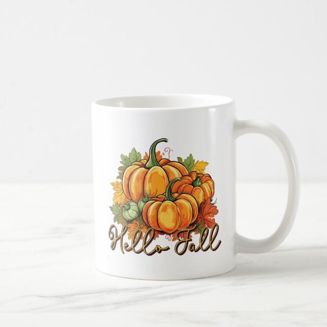 Hello Fall – Cosy Pumpkin Patch Coffee Mug (Right)
