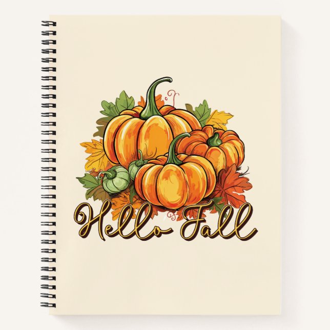 Hello Fall – Cosy Pumpkin Patch Notebook (Front)