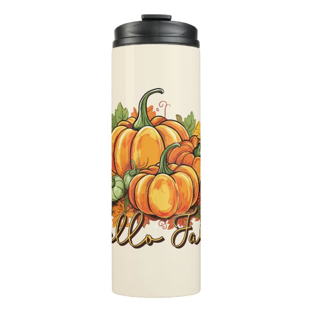 Hello Fall – Cosy Pumpkin Patch Thermal Tumbler (Front)