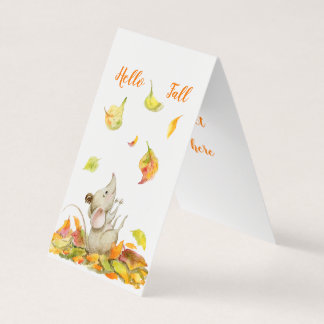 Hello Fall cute mouse template card