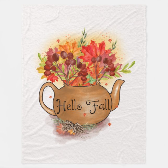Hello Fall fleece blanket (Front)