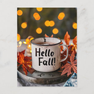 Hello Fall greeting card with mug