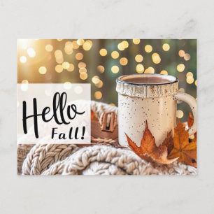 Hello Fall greeting card with mug