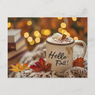 Hello Fall greeting card with mug
