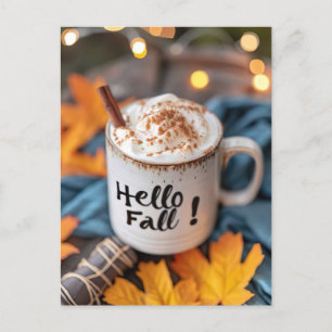 Hello Fall greeting card with mug