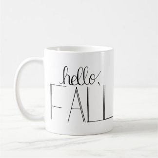 Hello Fall Hand-Lettered Mug