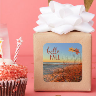 Hello Fall Hilton Head Island Beach South Carolina Square Sticker