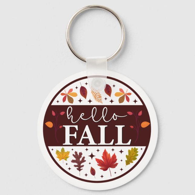 Hello Fall  Key Ring (Front)