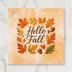 Hello Fall leaves and acorns Favour Tags
