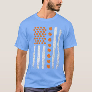 Hello Fall Leaves Autumn Season Maples American Fl T-Shirt