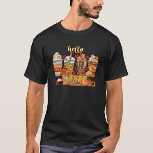 Hello Fall Leaves Autumn Vibes Boy Girl T-Shirt