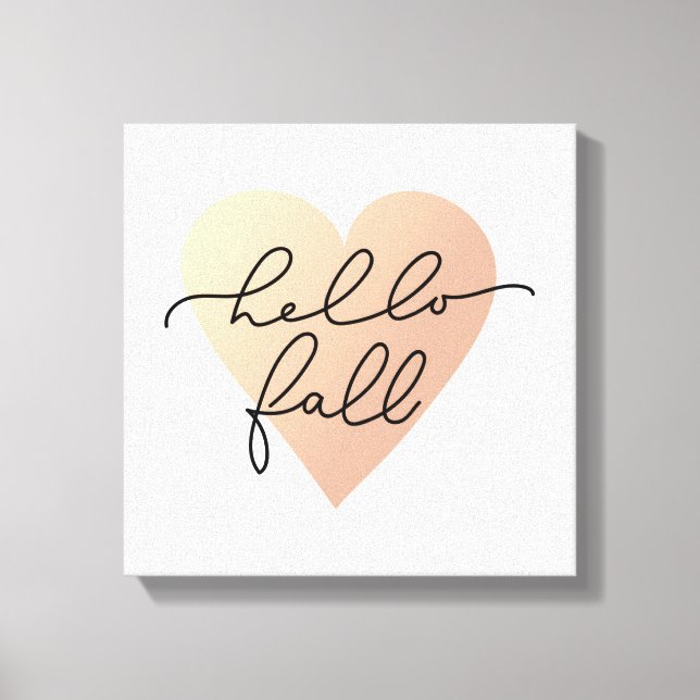 Hello Fall Love Heart Canvas Print (Front)