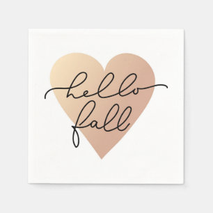 Hello Fall Love Heart Napkin