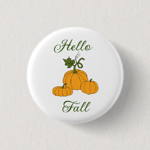 Hello Fall Minimalist Cute 3 Cm Round Badge
