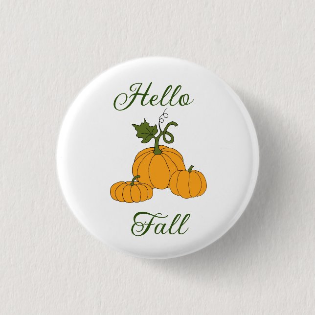 Hello Fall Minimalist Cute   3 Cm Round Badge (Front)