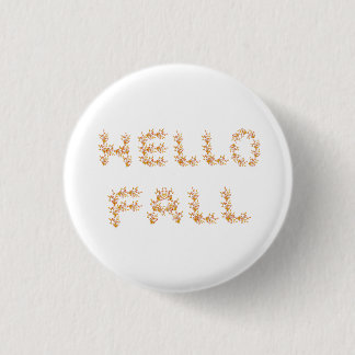 Hello Fall Minimalist Cute 3 Cm Round Badge