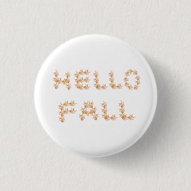Hello Fall Minimalist Cute   3 Cm Round Badge (Front)