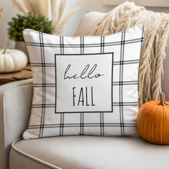 Hello Fall Modern Farmhouse Pillow | Minimalist (Creator Uploaded)