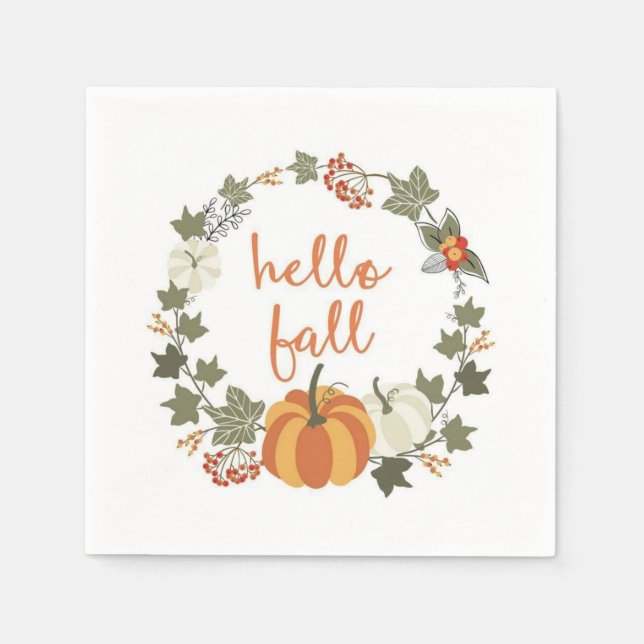 Hello Fall Paper Napkin (Front)