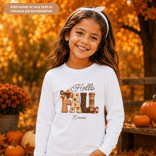 Hello Fall Patchwork Style Letters Kids