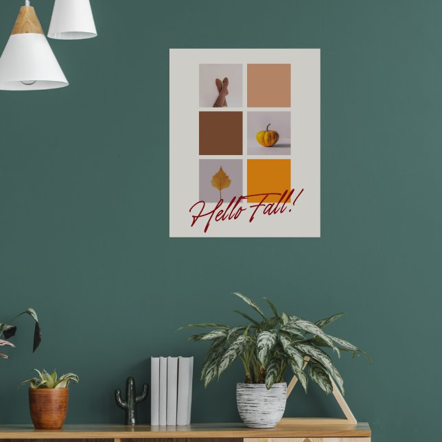 Hello Fall Photo Collage Aesthetic 24"x30" Poster (Living Room 1)