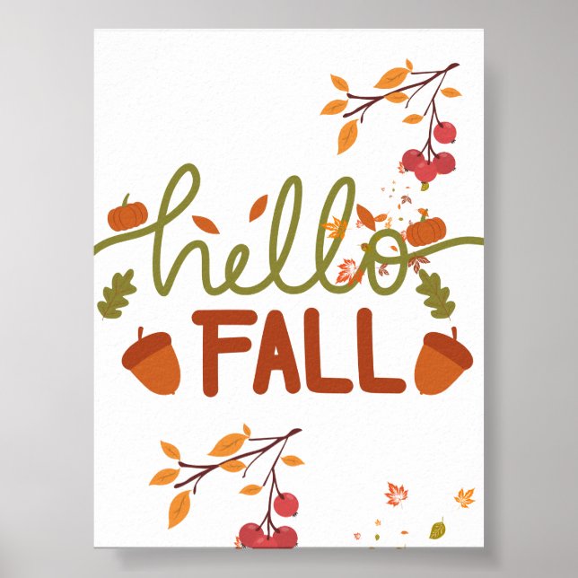 Hello Fall Poster - Wall Decor (Front)