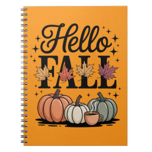 Hello Fall Pumpkin Autumn Notebook