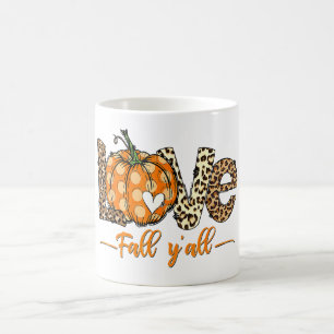 Hello Fall Pumpkin Love Fall Y'All Leopard Love Coffee Mug