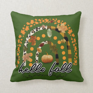Hello Fall Pumpkin Trendy Cotton 16"X16 Cushion