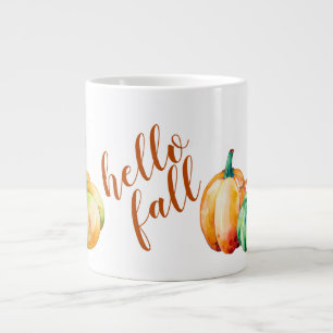 Hello Fall, Pumpkins A Plenty Large Coffee Mug