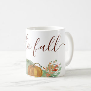 Hello Fall pumpkins coffee mug
