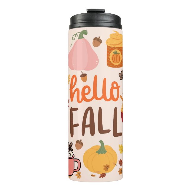 Hello Fall Pumpkins Thermal Tumbler (Front)