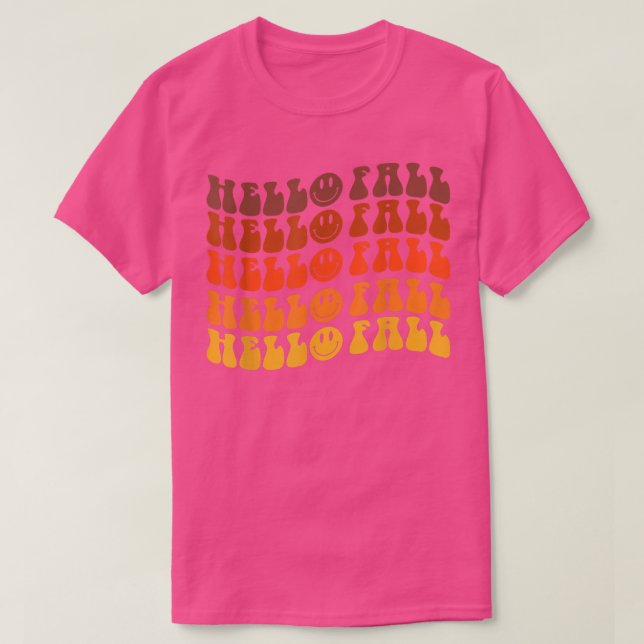 Hello Fall, Retro Fall Vibes, Cute Fall, Autumn, H T-Shirt (Design Front)