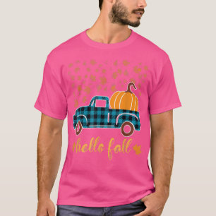 Hello Fall Shirt Funny Halloween Pumpkin Buffalo P