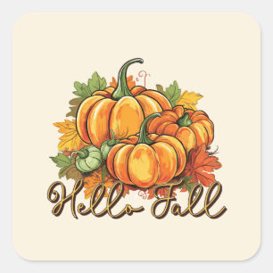 Hello Fall Square Sticker