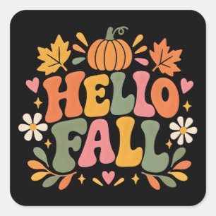 Hello Fall Square Sticker